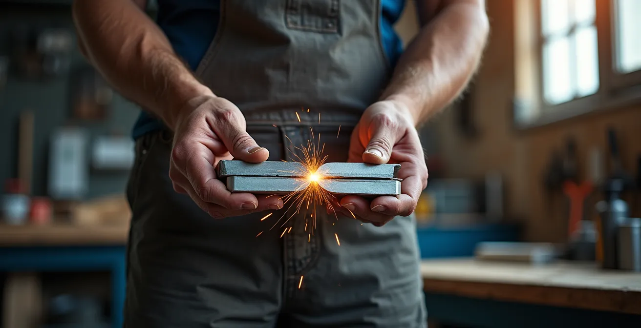 Détail technique d'une soudure TIG sur aluminium haut de gamme